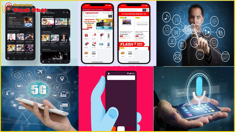 Làm ứng dụng điện thoại điều khiển bằng giọng nói, công nghệ đám mây, độ dốc và độ mờ, hiển thị ở chế độ tối